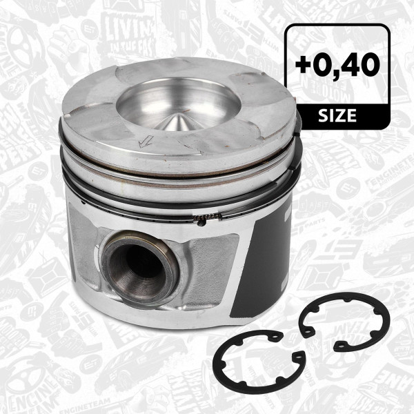 PM008940, Piston with rings and pin, Complete piston with rings and pin, ET ENGINETEAM, Alfa Romeo Fiat Lancia Mito Doblo Bravo Delta III 198 A3000 1,6D 2007+, 41086620, 853594